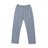 Blue Solid Wool-Blend Pajama Set