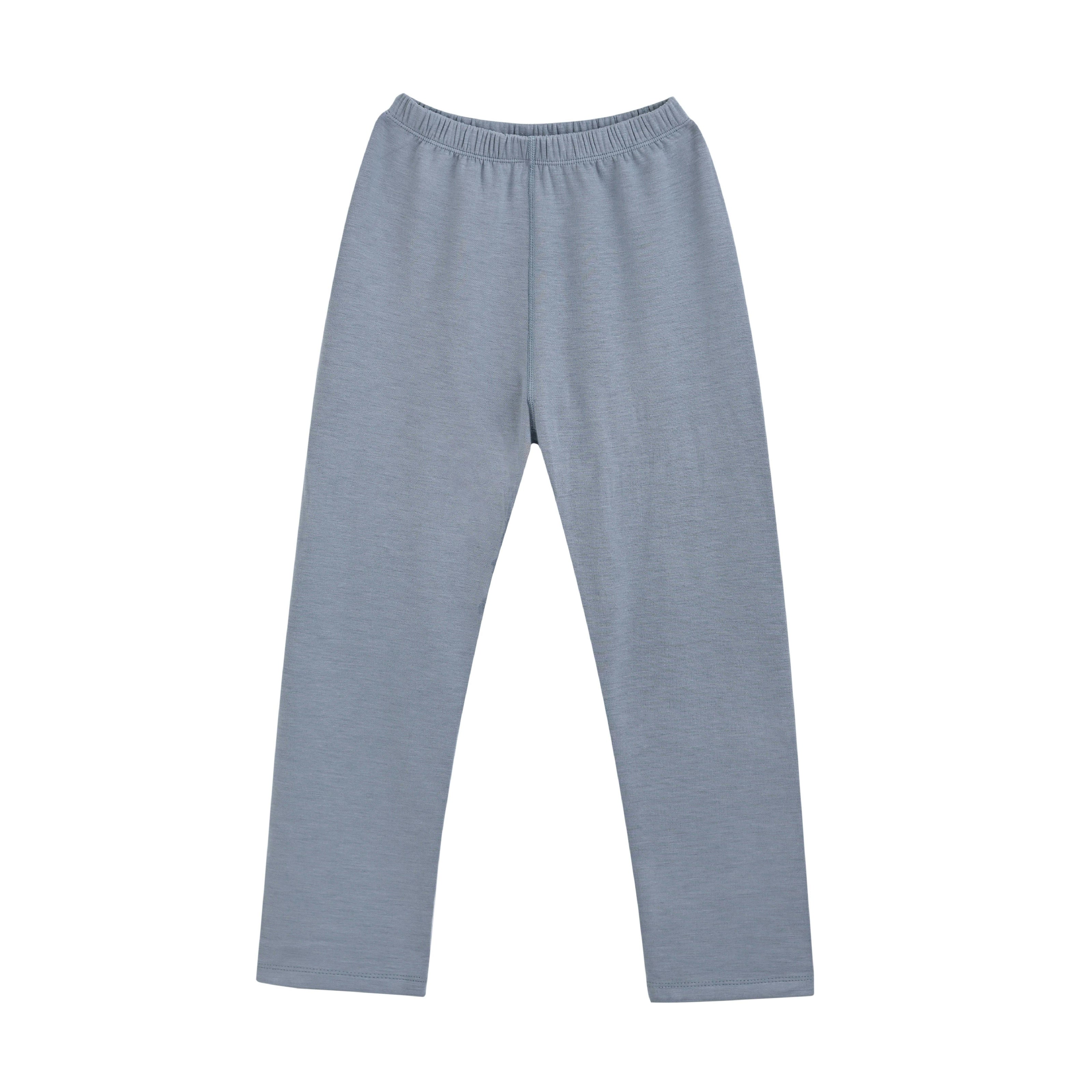 Blue Solid Wool-Blend Pajama Set