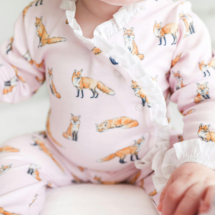 Pink Ruffle Footie