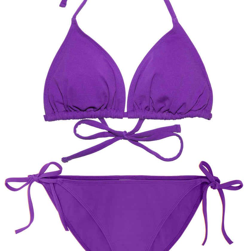 Teen Two-Piece Swimsuit, Mini Triangle & Bikini - Electric Purple