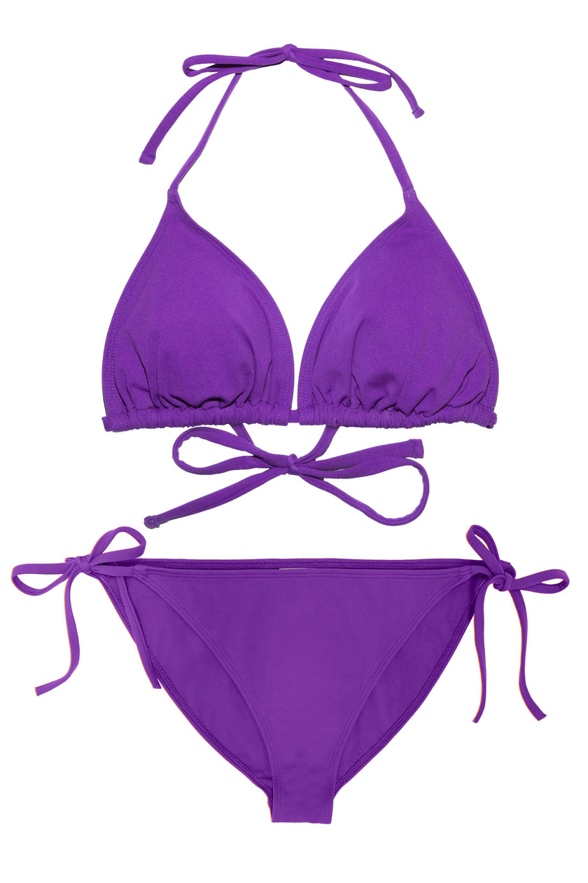 Teen Two-Piece Swimsuit, Mini Triangle & Bikini - Electric Purple