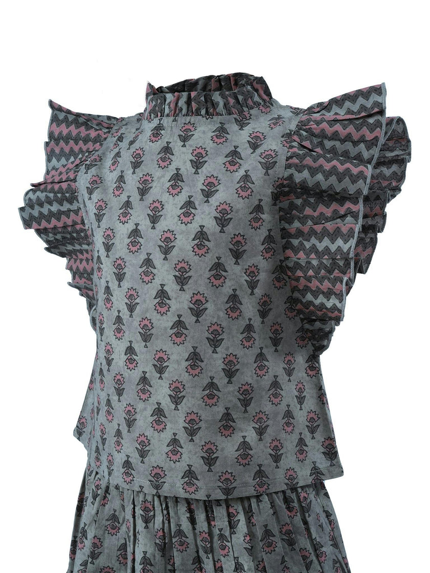 Tittli Top and Skirt Set Mocha Cement
