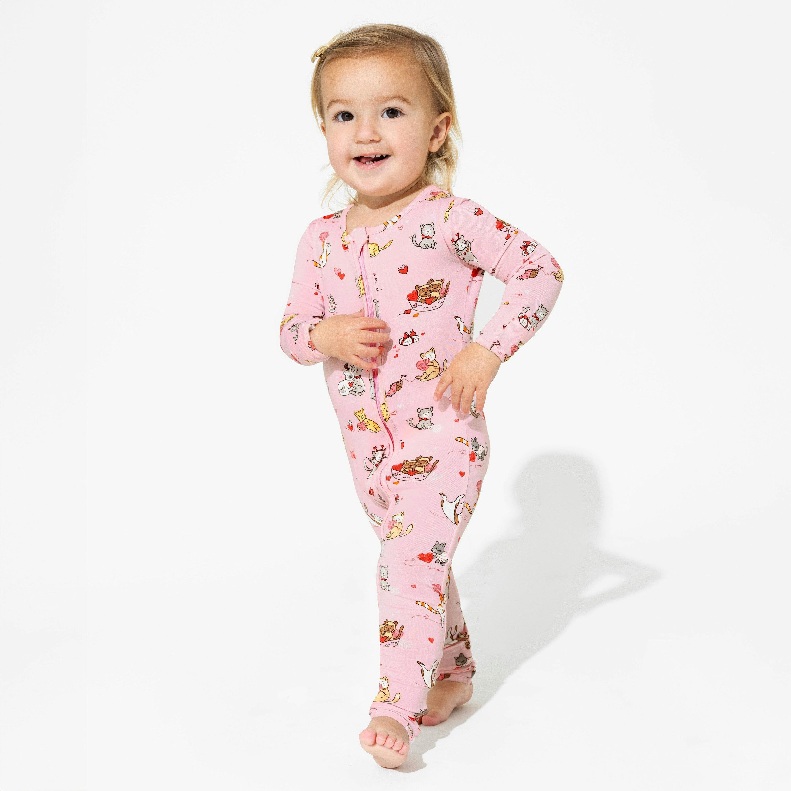 Valentines Kittens Bamboo Convertible Footie