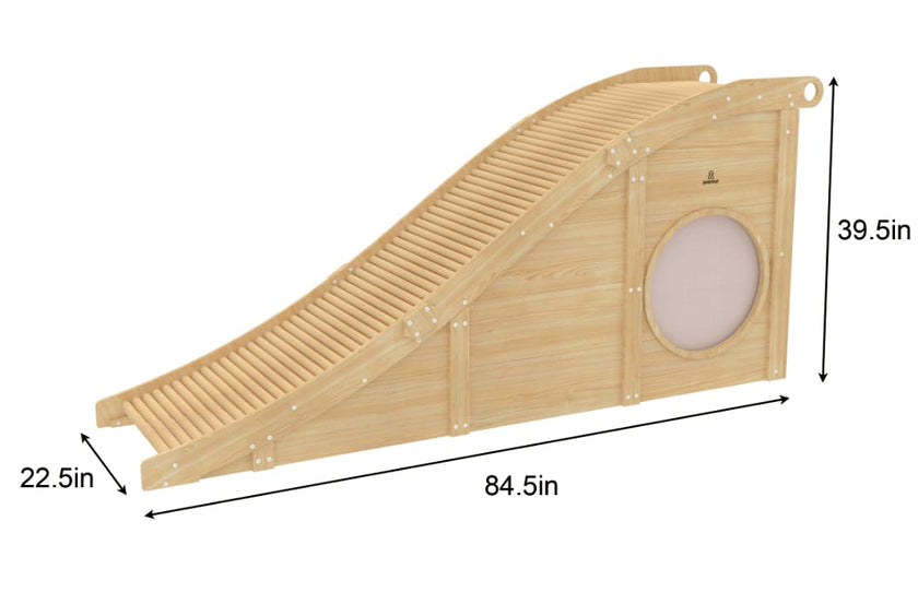 Hickory Indoor Wooden Play Slide & Tunnel