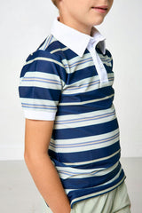 navy retro stripe polo shirt