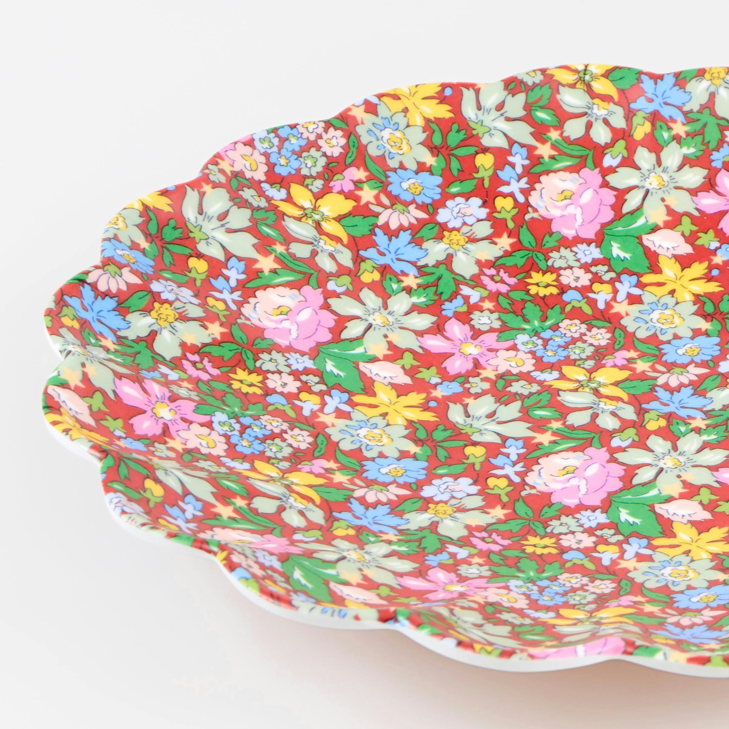 Meri Meri x Liberty Red & Green Reusable Small Plates