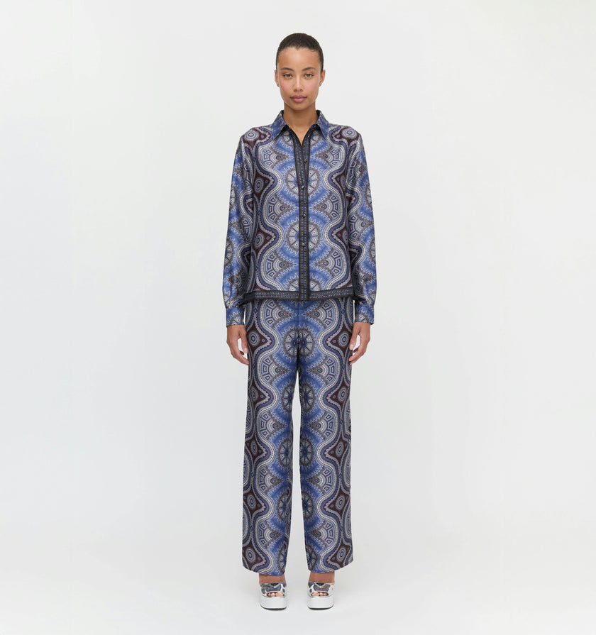 The Liv Top - Brown Cobalt Medallion