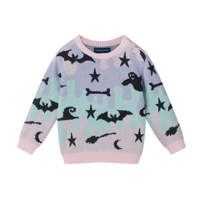 Infant (9-24M) Girls Three-Piece Sweater Set | Ghosts, Bats & Bones