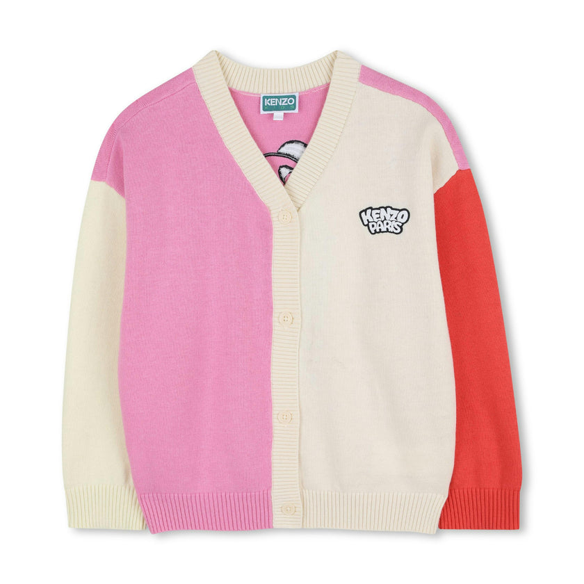 Pink & Cream Kenzo Color-Block Cardigan