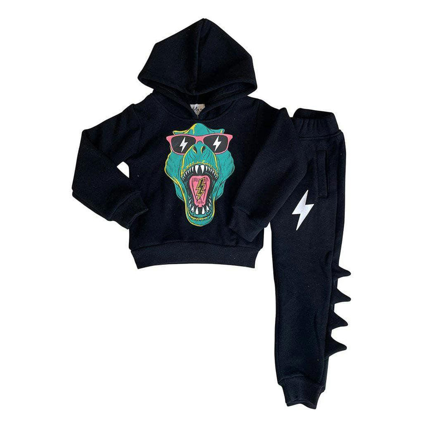 Dino Flash Jogger Set, Black