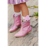Pink Iridescent Heart Cowgirl Boots