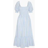 The Louisa Nap Dress - Blue Petal Stripe