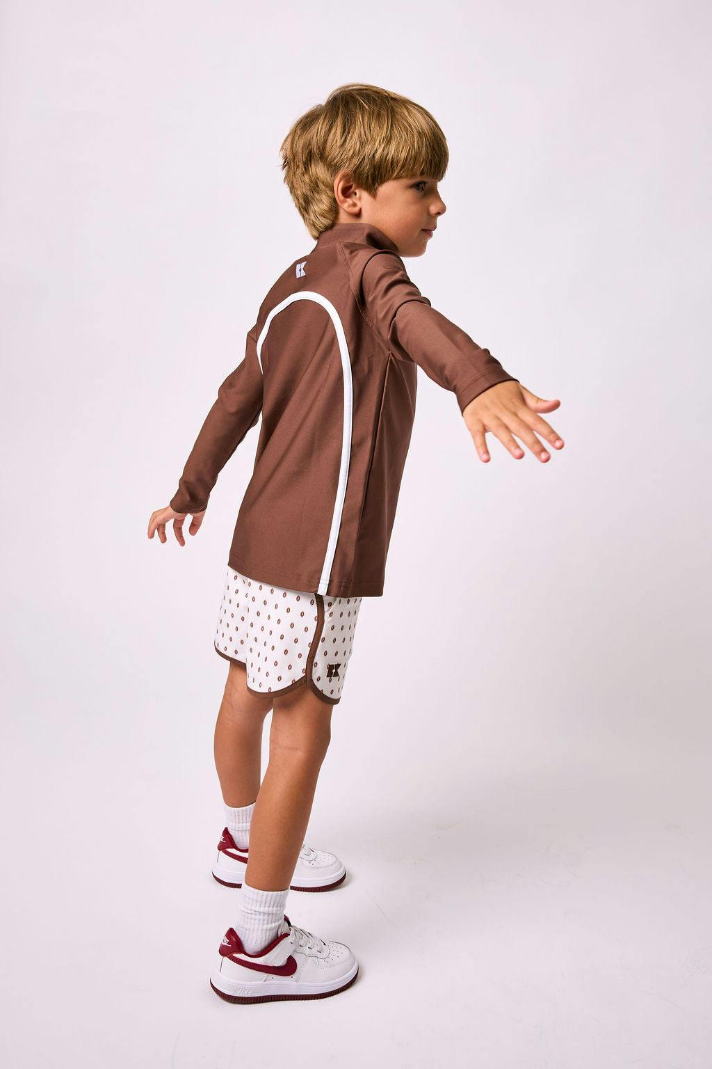 brown retro half-zip
