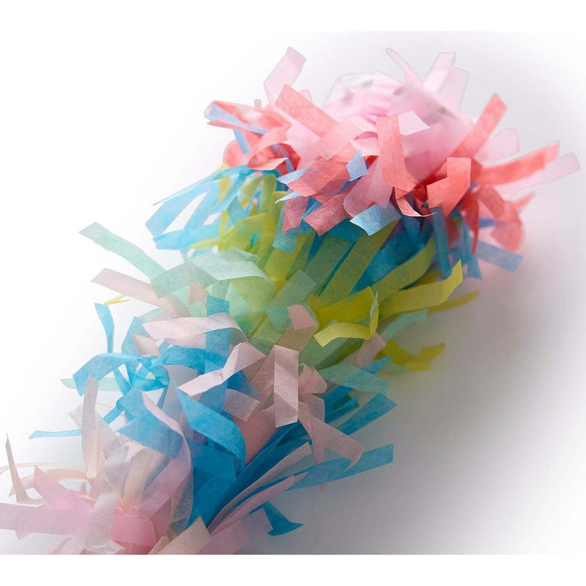 Packed Party Fringe Party Blowers Set of 6 - Multicolor Rainbow Fringe Noise Makers for Birthdays New Year's Eve and Party Favors