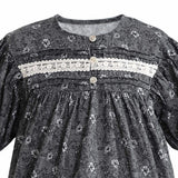 Gray Floral Lace Dress