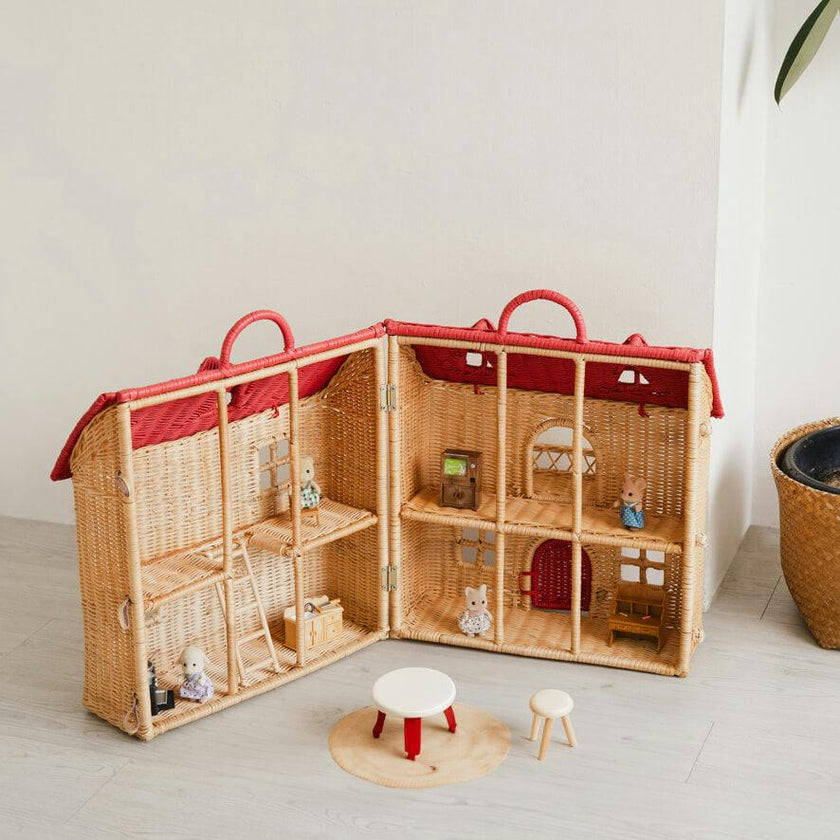 Handcrafted - Amy Dollhouse Tote - Rattan Wicker