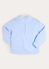 Mao Collar Linen Blend Shirt in Blue (18mths- 10yrs)