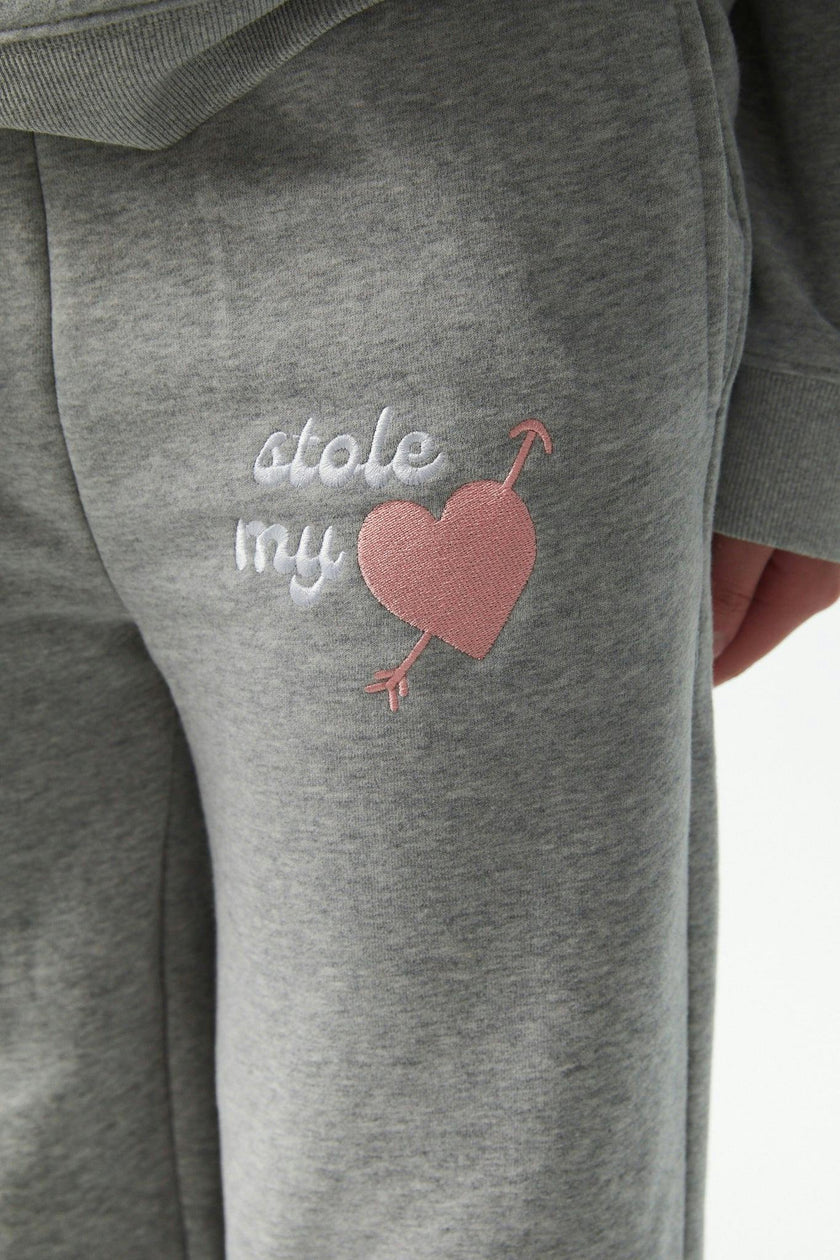 Cami Heather Grey French Terry Wide Leg Jogger - Stole My Heart