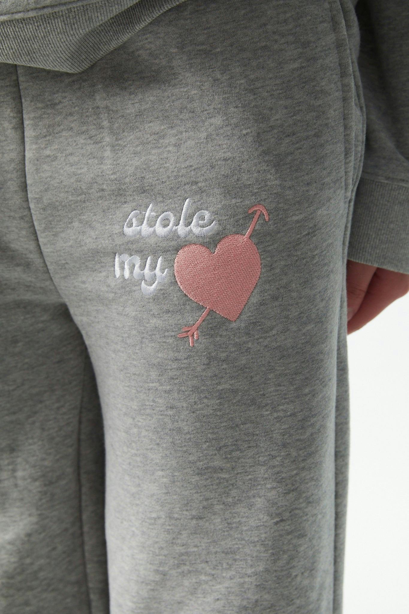 Cami Heather Grey French Terry Wide Leg Jogger - Stole My Heart