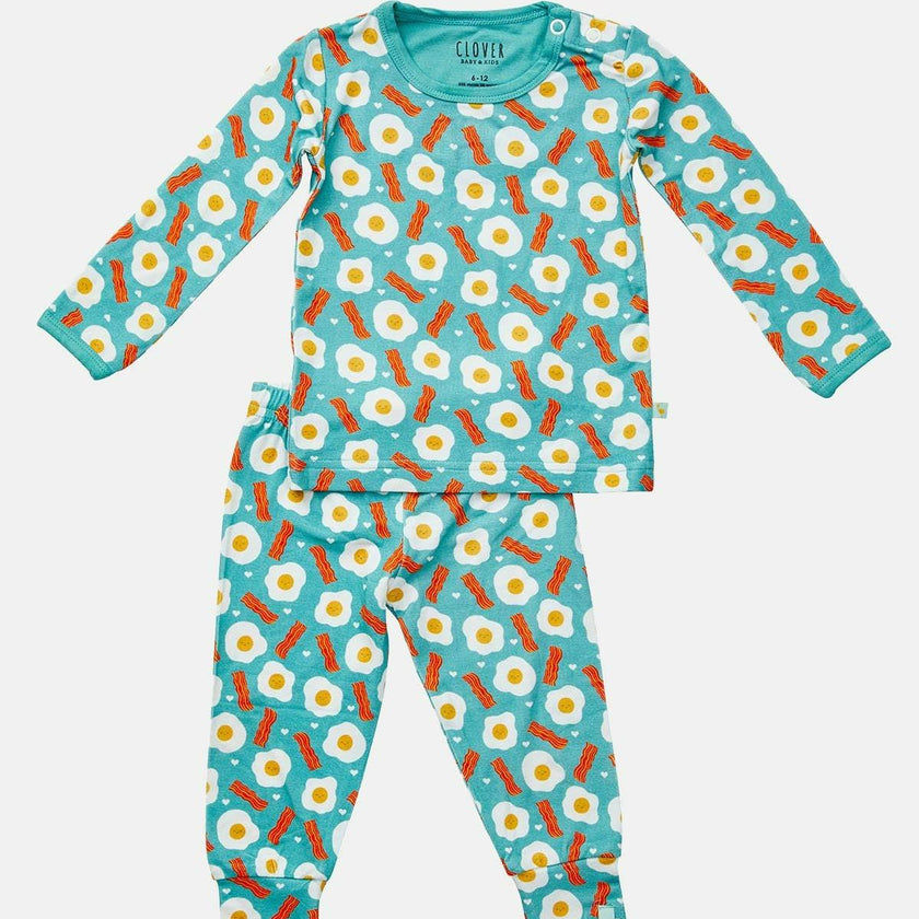 Long Sleeve Pajama Set - Bacon & Eggs Haze
