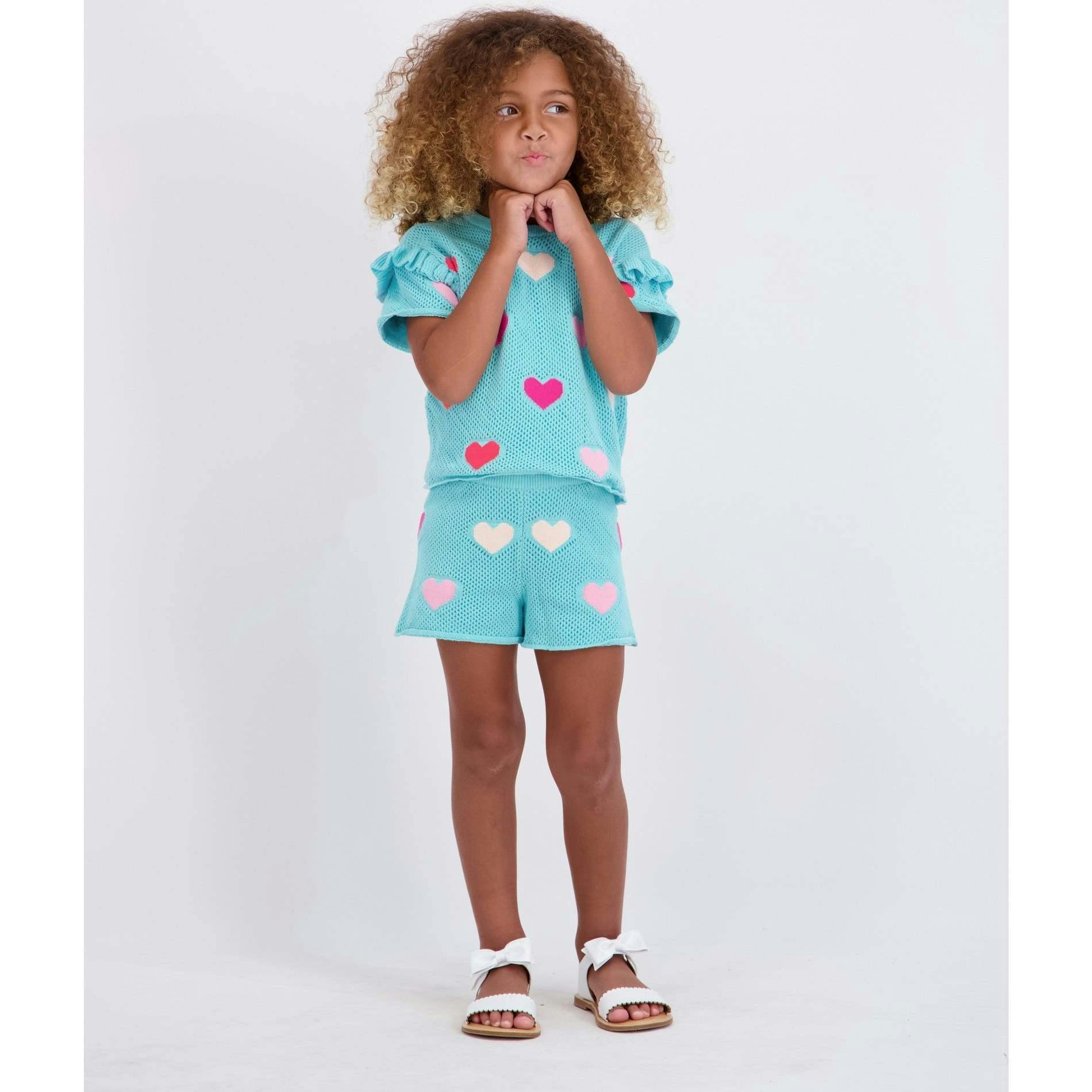 Girls Heart Crochet Set | Aqua Hearts