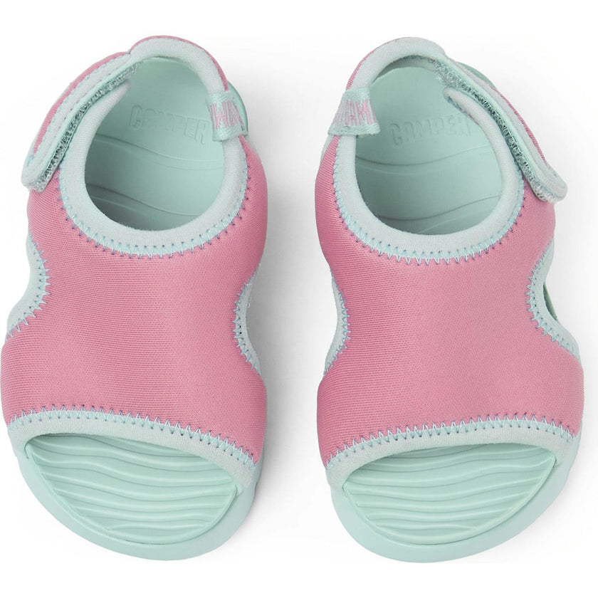 Oruga Calfskin Leather Flexible First Walker Sandals, Pink