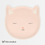 Reusable Pink Cat Plate