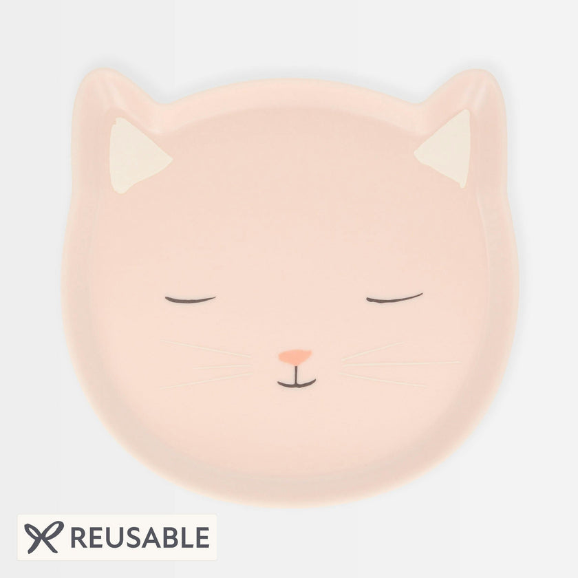 Reusable Pink Cat Plate