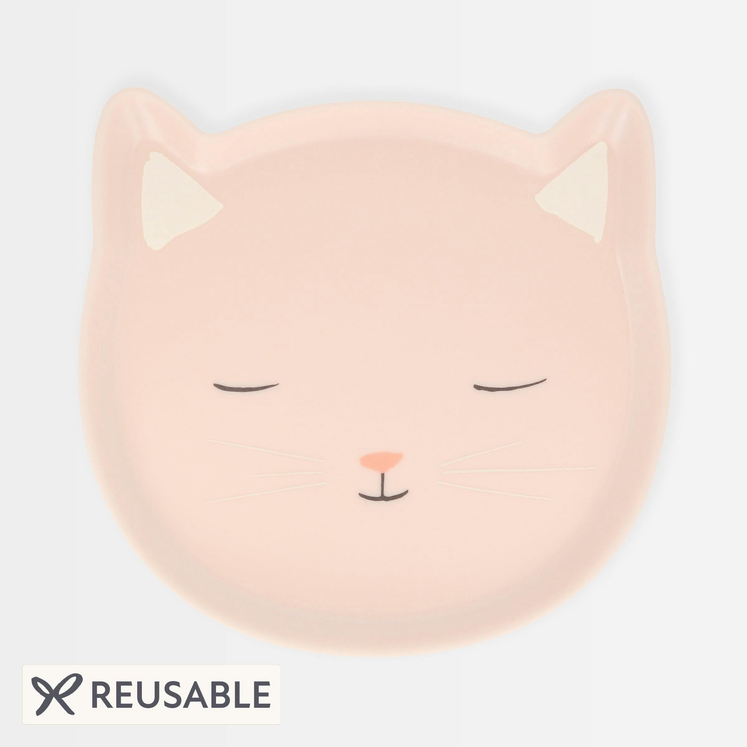 Reusable Pink Cat Plate