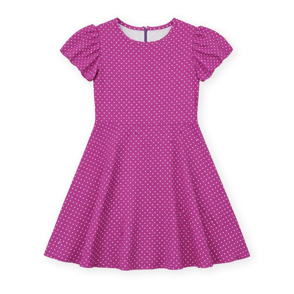 Polka Dot Dress W/Bubble Sleeves