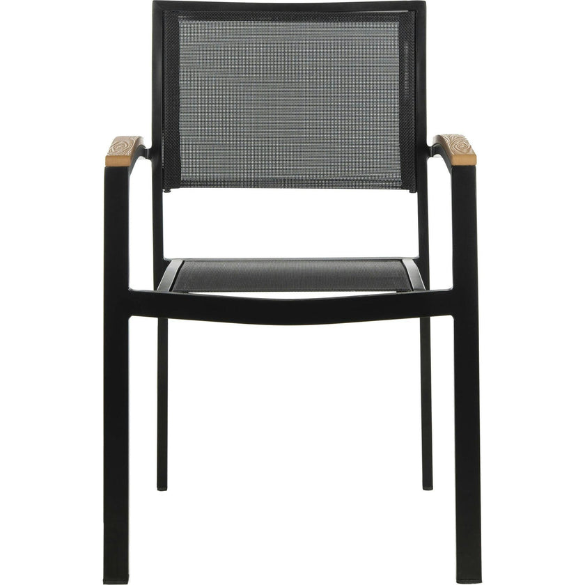Kaelan Stackable Patio Chair With Contrast Arm Rests