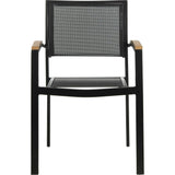 Kaelan Stackable Patio Chair With Contrast Arm Rests