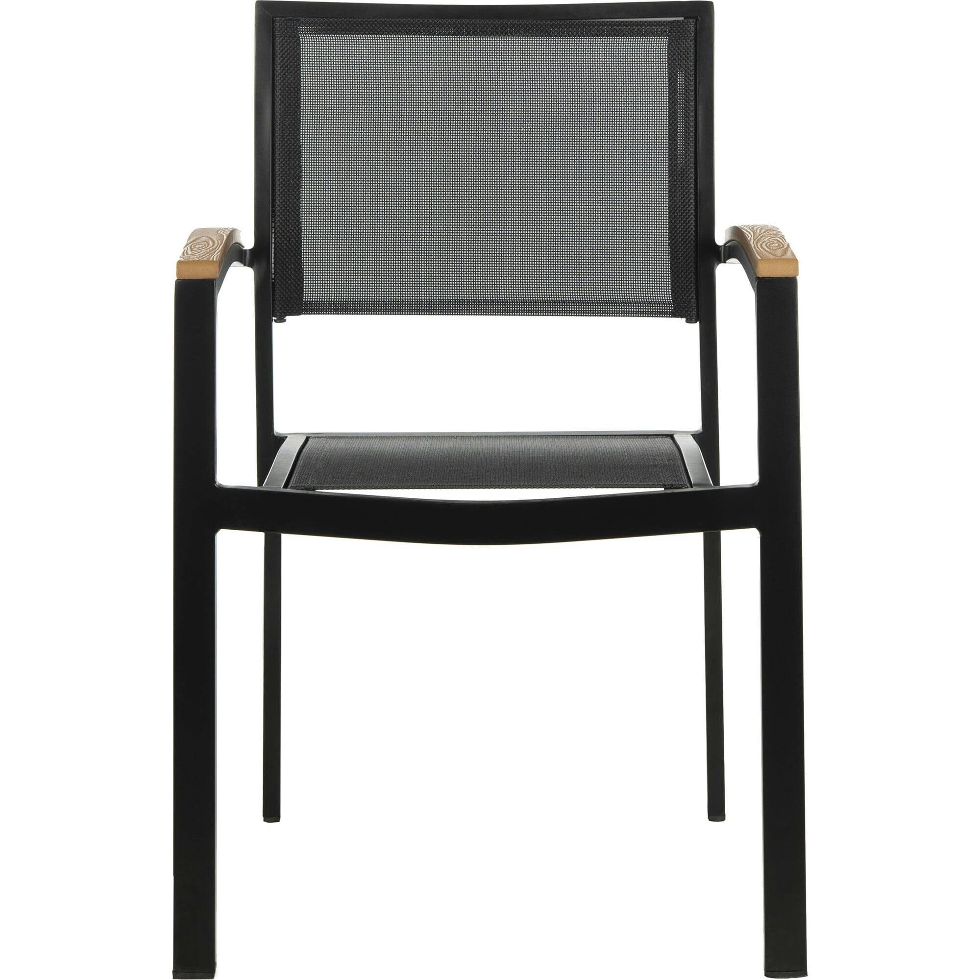 Kaelan Stackable Patio Chair With Contrast Arm Rests