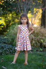Racer Back Twirly Dress in Cassettes/Stars