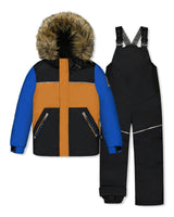 Two Piece Discover Snowsuit Black Brown and Blue