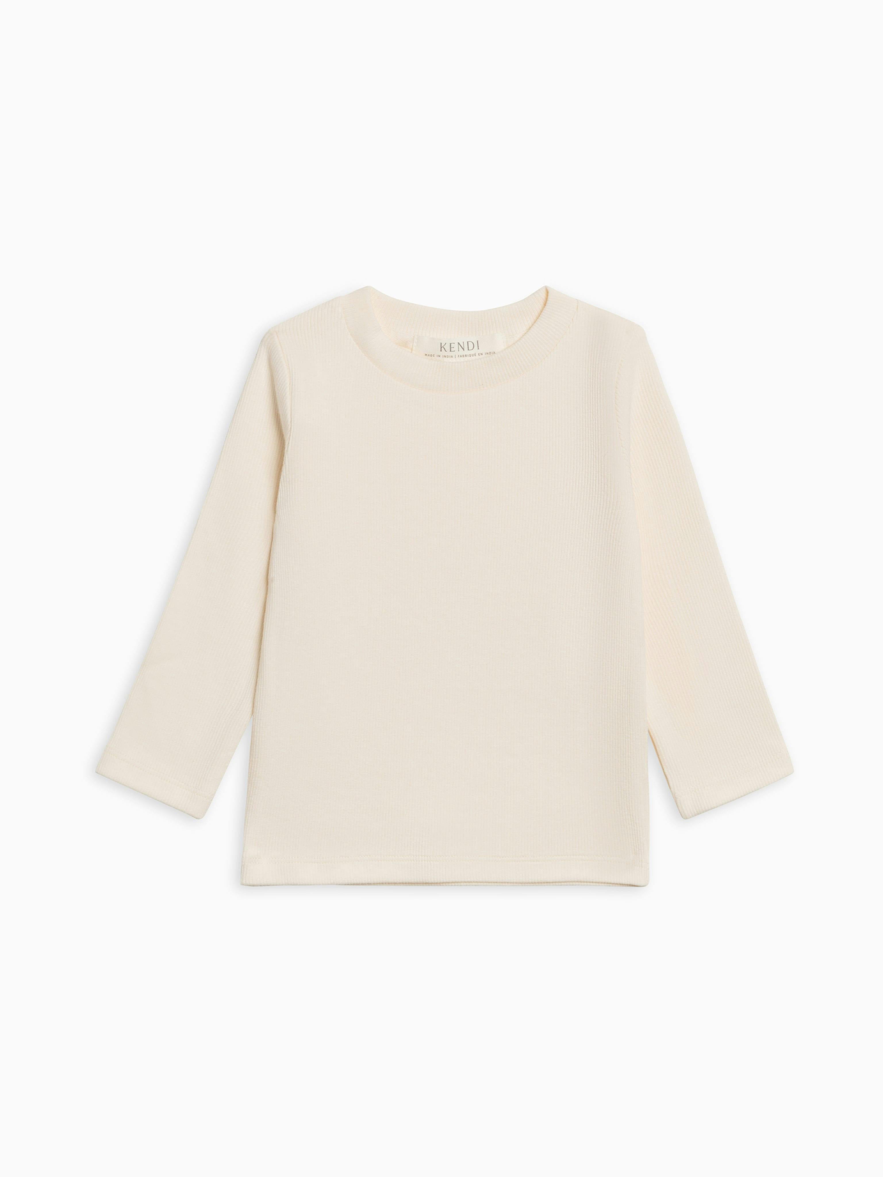 KENDI Rory Ribbed Long Sleeve Top Olive Stripe