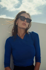 FAUX WRAP MODAL T SHIRT