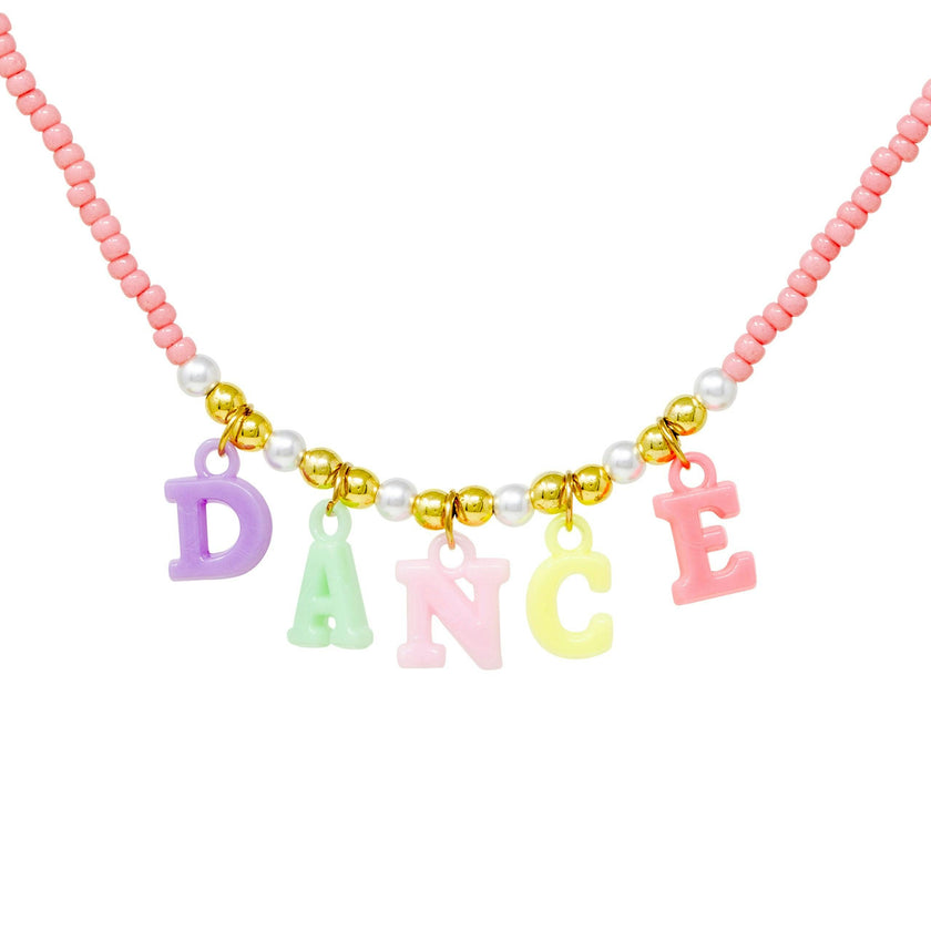 "Dance" Pink Bead Necklace