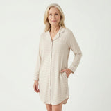 Oatmeal Stripe Bamboo Women's Nightshirt