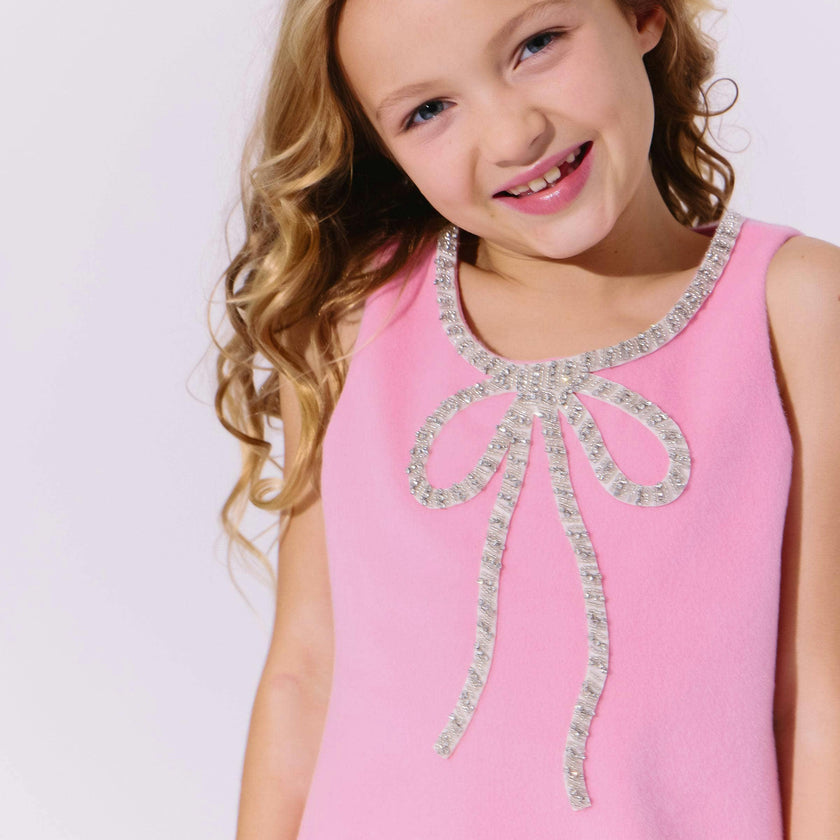 Pink Velvet Bow Princess Dress