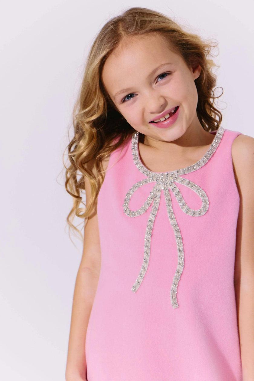 Pink Velvet Bow Princess Dress