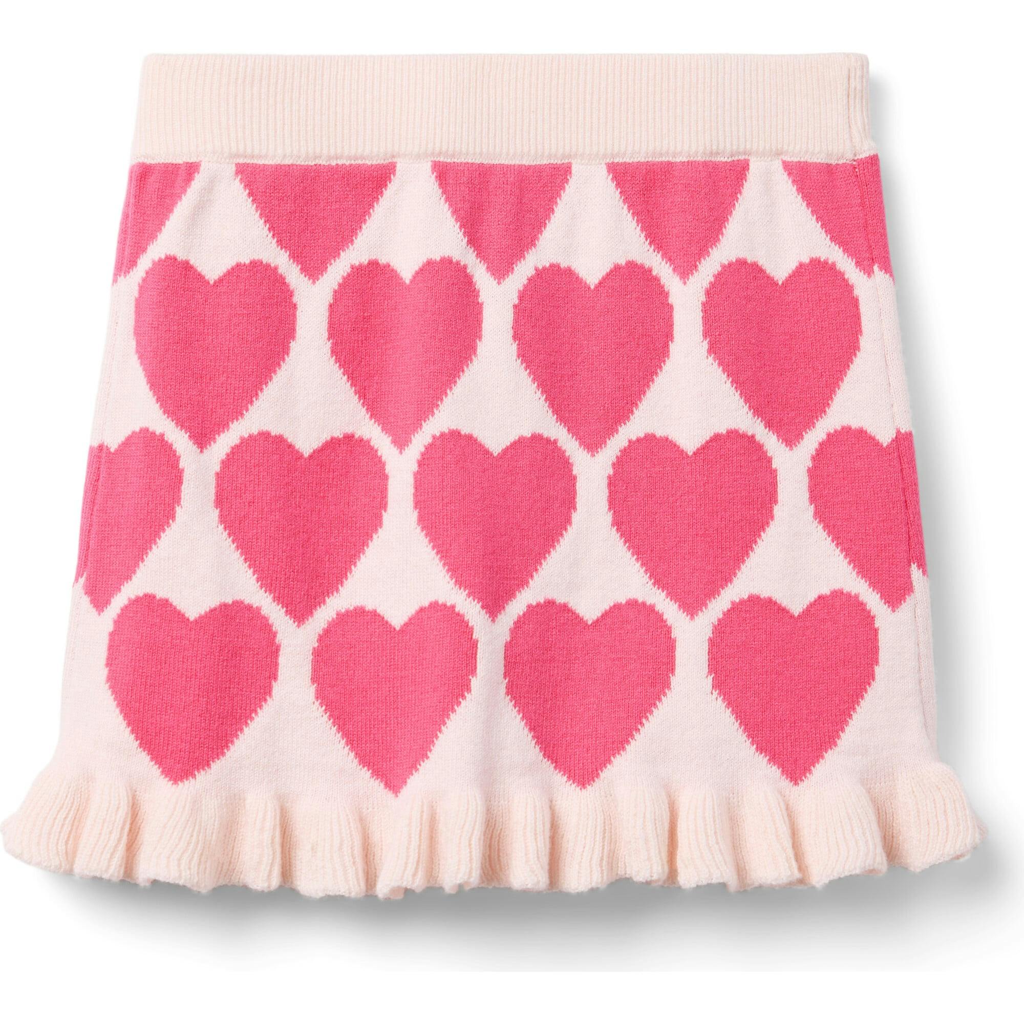 Heart Ruffle Hem Sweater Skirt