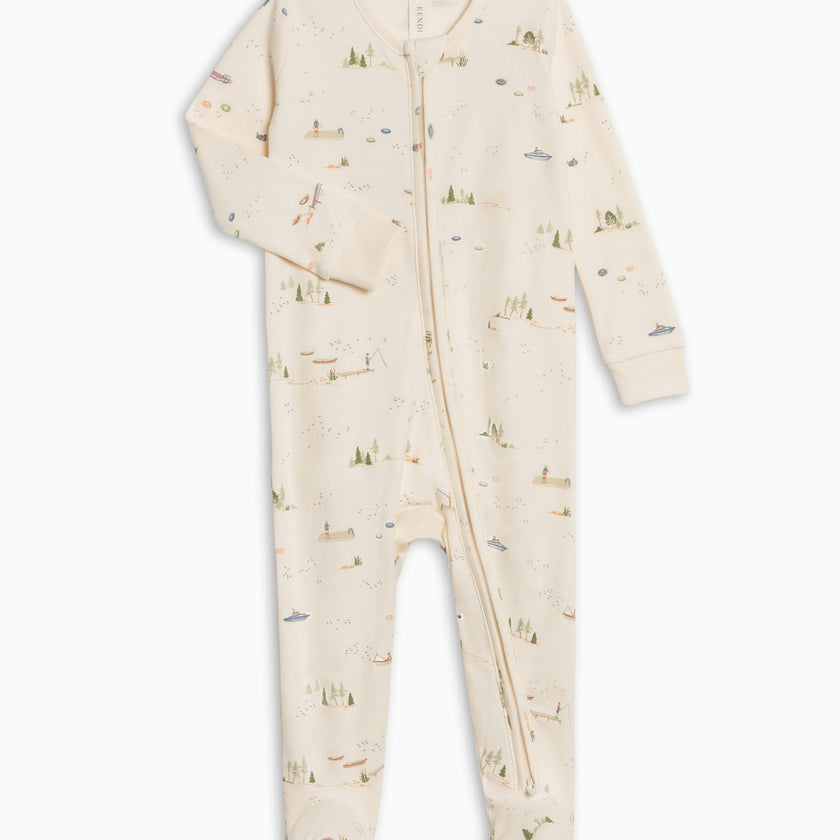 Peyton Zipper Sleeper - Lake / Barn + Mint