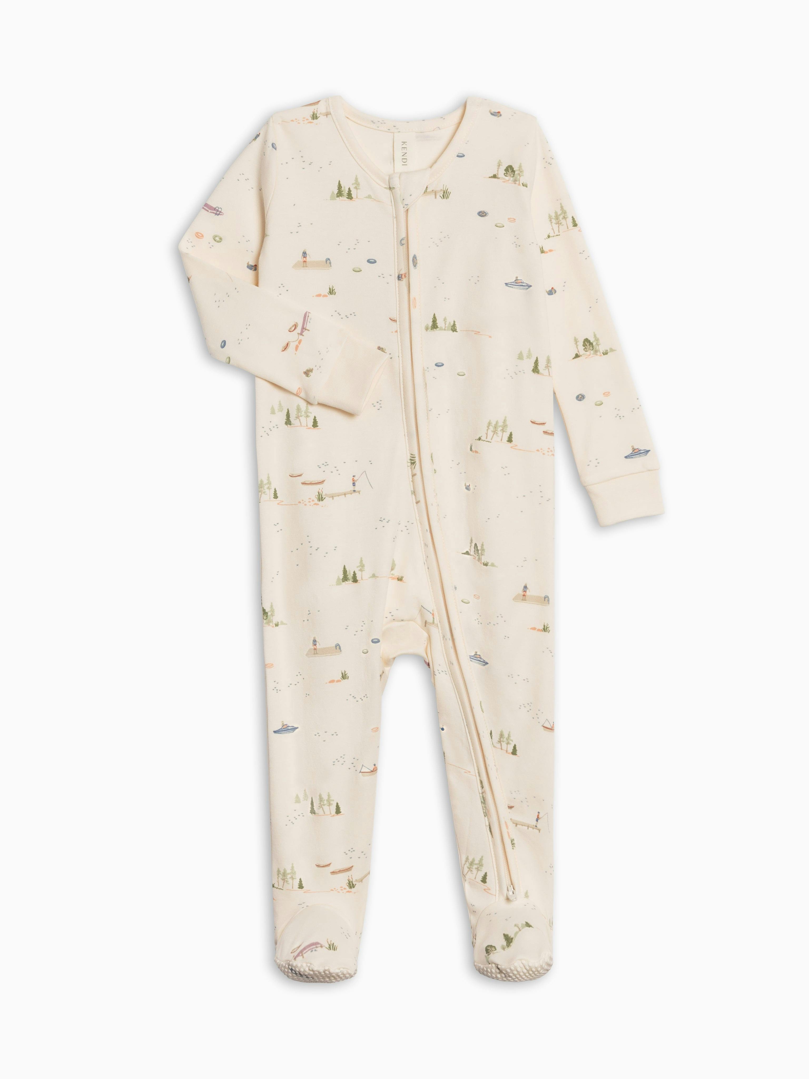 Peyton Zipper Sleeper - Lake / Barn + Mint