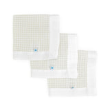 Cotton Muslin Security Blanket 3 Pack - Tan Gingham