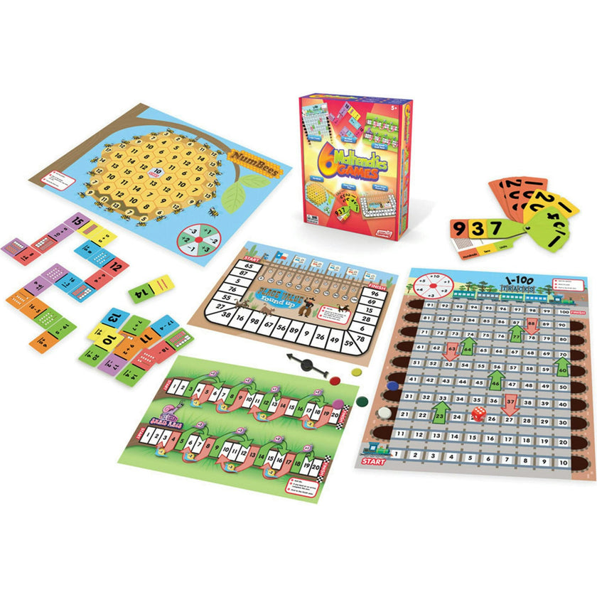 6 Mathematics Games Board Game for Ages 5-8 Grade 1 Grade 2 Learning