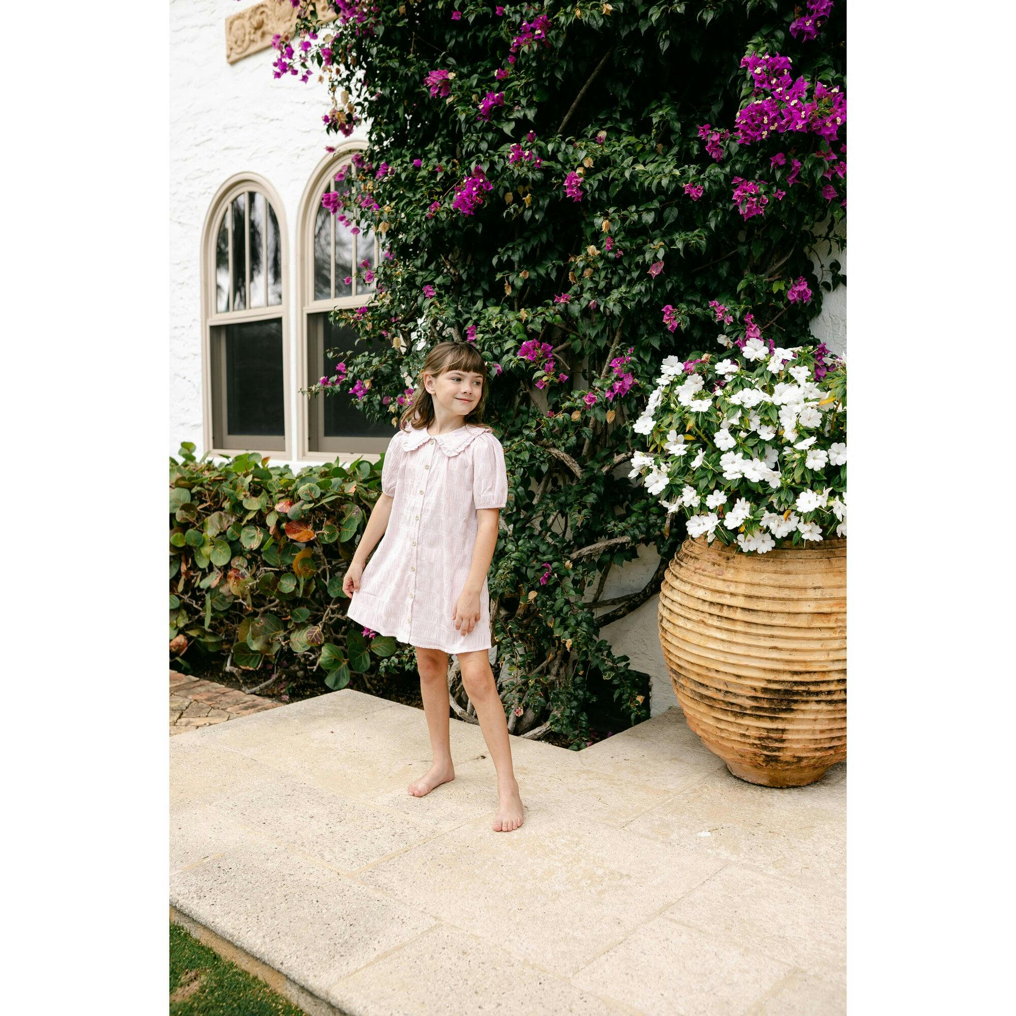 Pippa Dress - Soft Rose Stripe