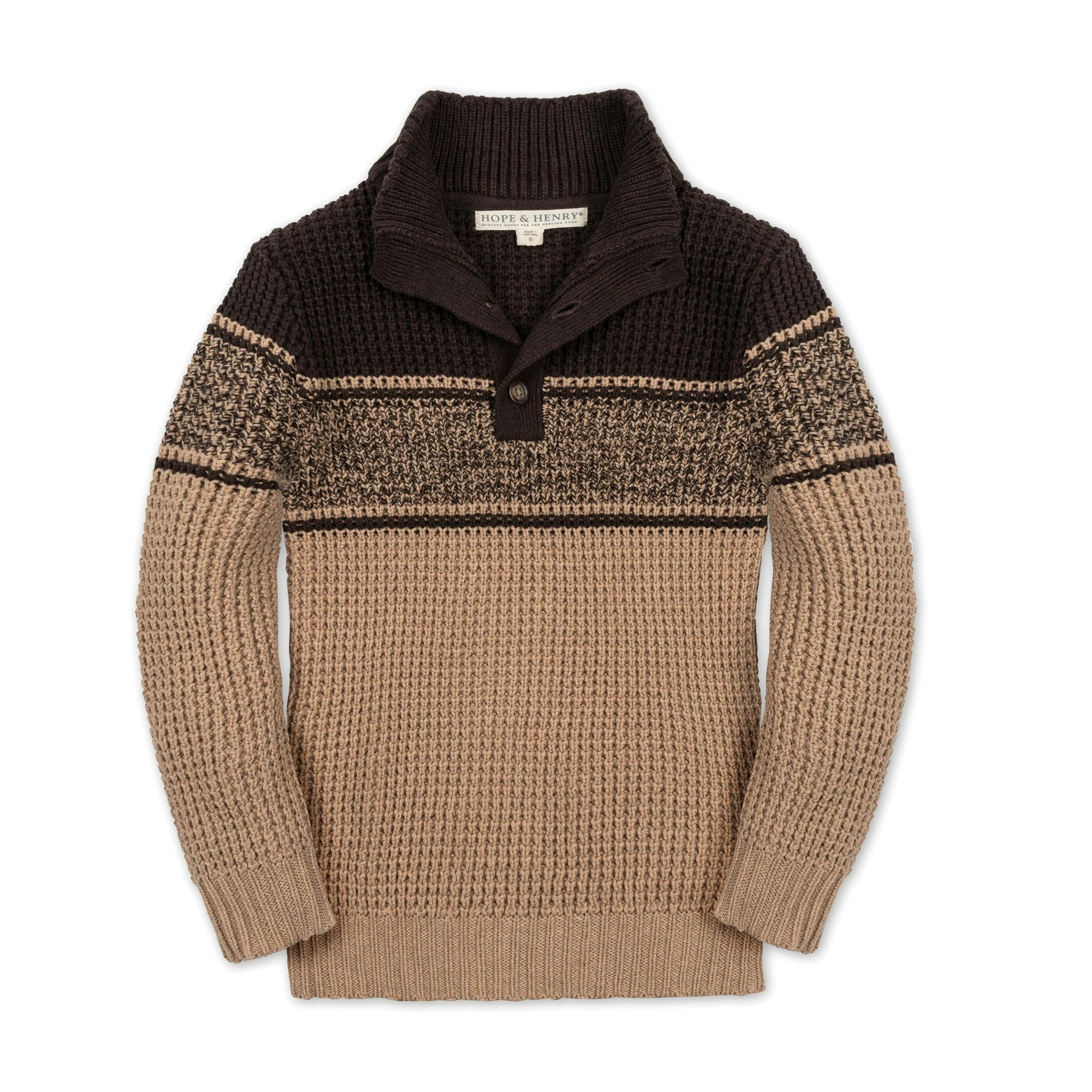 Organic Mock Neck Waffle Sweater