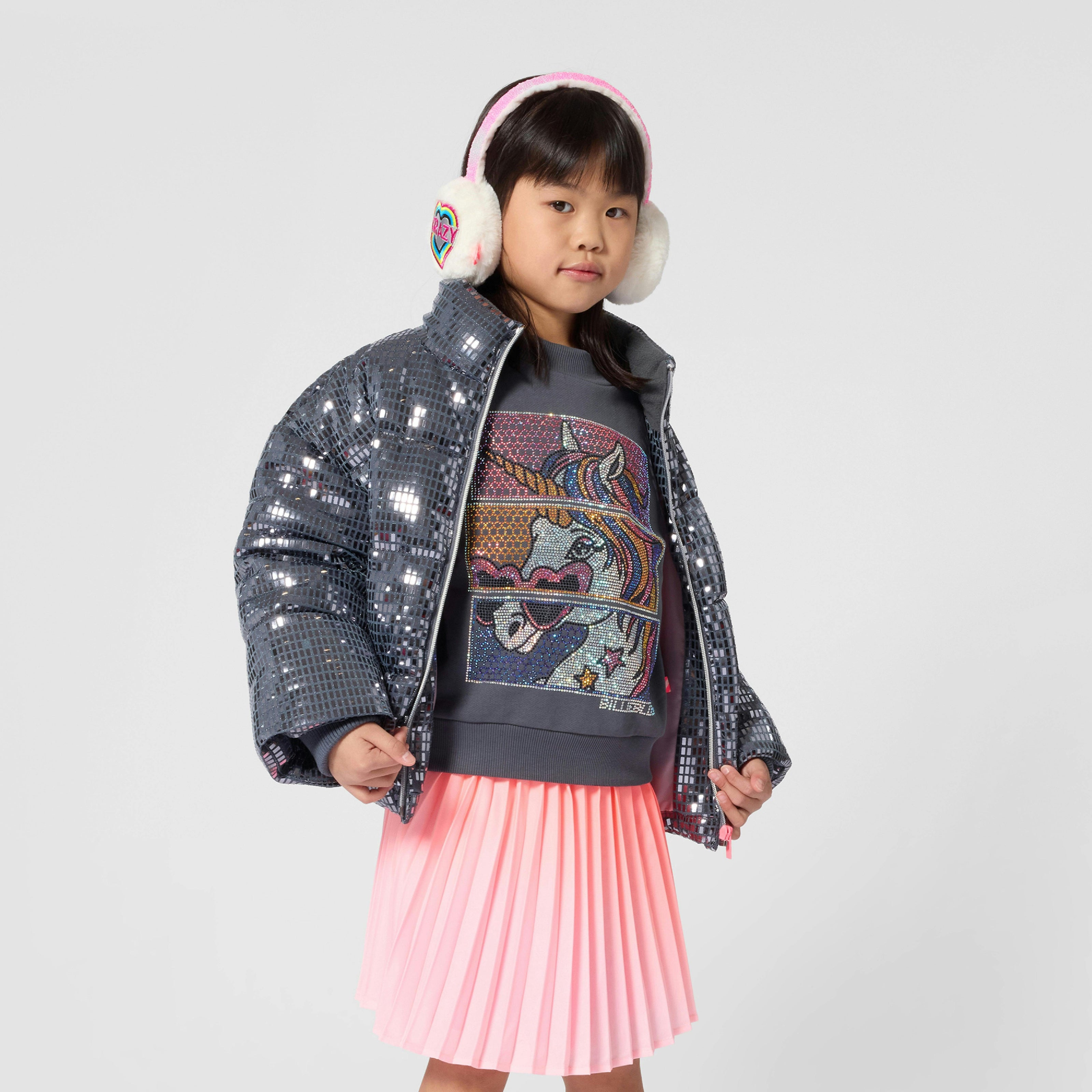 Grey Faceted Puffer Jacket