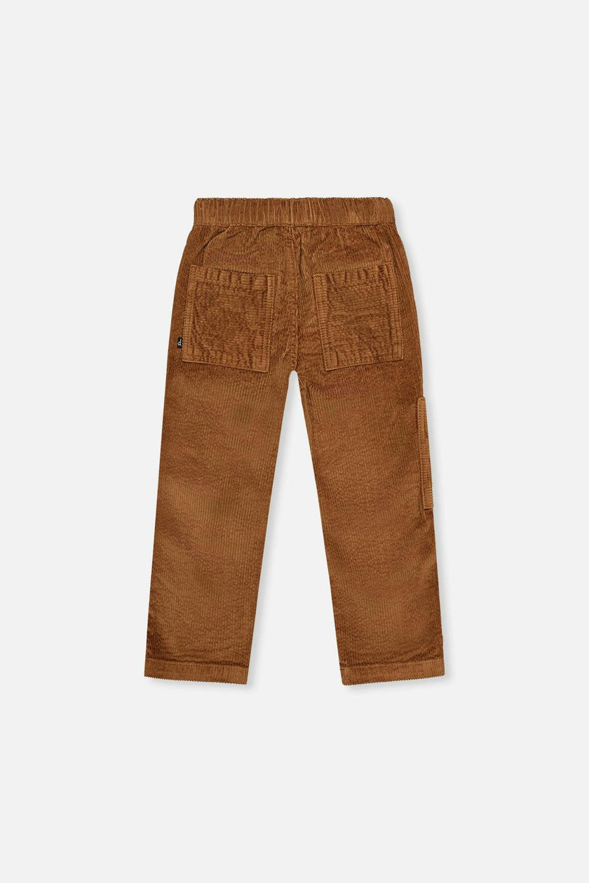 Stretch Corduroy Pants with Cargo Pocket Brown Sugar